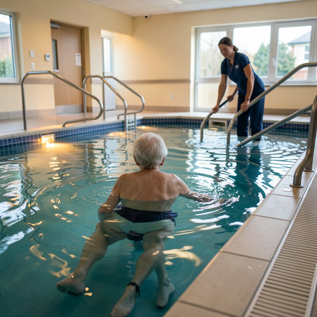 Hydrotherapy pool at Warnham care home helps residents move independently